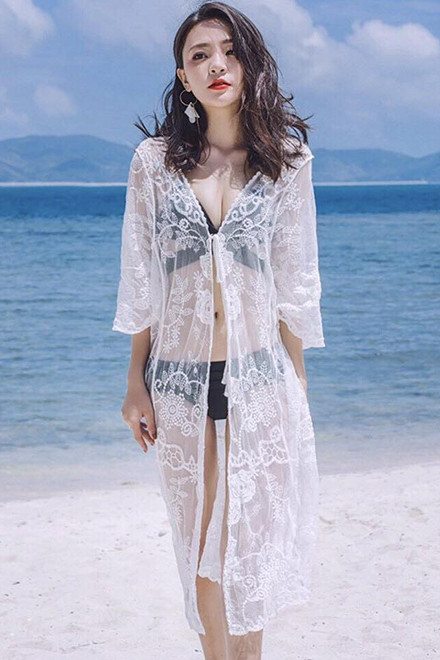 Áo choàng đi biển voan